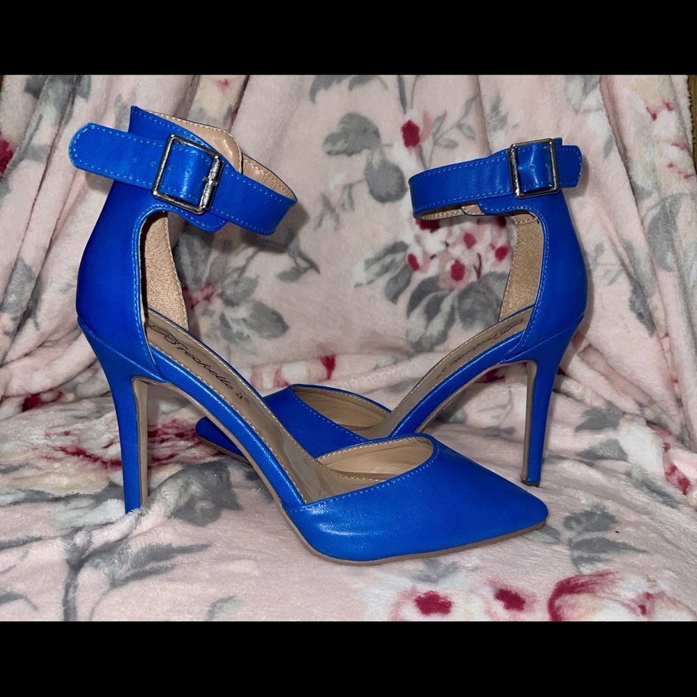 COPY - Blue ankle buckle heels